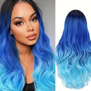 Mermaid inspired blue wig